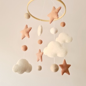 Csillagos felhős baba körforgó + ajándék - otthon & lakás - babaszoba, gyerekszoba - babaszoba dekoráció - Meska.hu