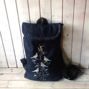 Madaras hátizsák, farmer hátizsák, női sötétkék farmer hátizsák. - Meska.hu