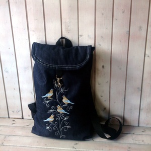 Madaras hátizsák, farmer hátizsák, női sötétkék farmer hátizsák. -  - Meska.hu