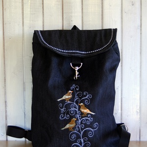 Madaras hátizsák, farmer hátizsák, női sötétkék farmer hátizsák. -  - Meska.hu