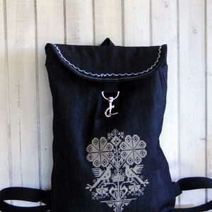 Madaras hátizsák, farmer hátizsák, női sötétkék farmer hátizsák. - Meska.hu