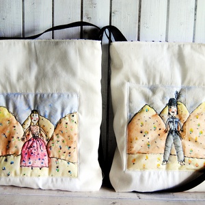 Rendelésre készült ! Festett, vászon táska, tarisznya,  - Meska.hu