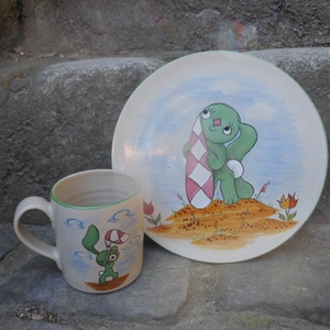 Nyuszis gyermek szett - otthon & életmód - konyhafelszerelés, tálalás - tálalás - tányér & étkészlet - Meska.hu