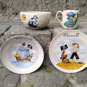 Kalózos készlet, Otthon & Életmód, Konyhafelszerelés, tálalás, Tálalás, Tányér & Étkészlet, Kerámia, MESKA