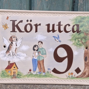 Kerámia házszám tábla Izabellának - Meska.hu