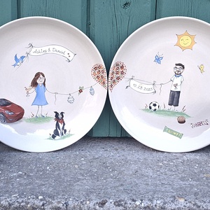 Mókás esküvői készlet, Otthon & Életmód, Konyhafelszerelés, tálalás, Tálalás, Tányér & Étkészlet, Kerámia, MESKA