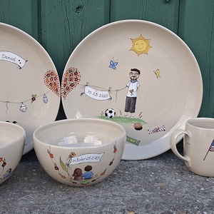 Mókás esküvői készlet - otthon & életmód - konyhafelszerelés, tálalás - tálalás - tányér & étkészlet - Meska.hu