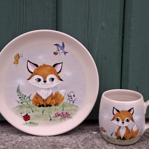 Cuki rókás szett, Otthon & Életmód, Konyhafelszerelés, tálalás, Tálalás, Tányér & Étkészlet, Kerámia, MESKA