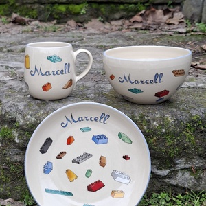 Lego étkészlet - otthon & életmód - konyhafelszerelés, tálalás - konyhai dekoráció - konyhai dísz - Meska.hu