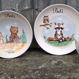 Erdei állatkás szett, Otthon & Életmód, Konyhafelszerelés, tálalás, Tálalás, Tányér & Étkészlet, Kerámia, MESKA