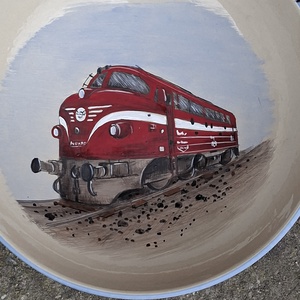 Vonatos tányér Erikának! - otthon & életmód - konyhafelszerelés, tálalás - konyhai dekoráció - konyhai dísz - Meska.hu