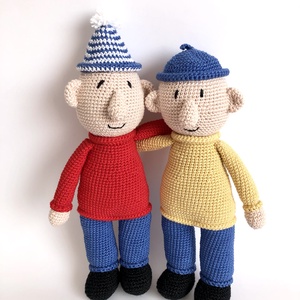 Horgolt Pat és Mat figura - játék & sport - plüssállat & játékfigura - ember - Meska.hu