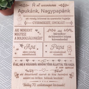 Apa Nagypapa gravírozott fa tábla - otthon & életmód - dekoráció - kép & falikép - fából készült kép - Meska.hu