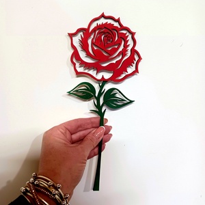 Anyák napjára lézervágott fa rózsa, 20 cm - otthon & életmód - dekoráció - dísztárgy - Meska.hu