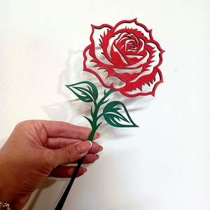 Anyák napjára lézervágott fa rózsa, 20 cm - otthon & életmód - dekoráció - dísztárgy - Meska.hu