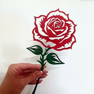 Anyák napjára lézervágott fa rózsa, 20 cm - otthon & életmód - dekoráció - dísztárgy - Meska.hu