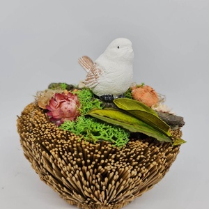 Nyári fészek kerámia madárral , Otthon & Életmód, Dekoráció, Asztal és polc dekoráció, Asztaldísz, Mindenmás, MESKA