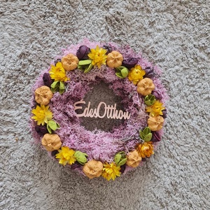 Virágos pasztell színekkel készült ajtókopogtató - otthon & életmód - dekoráció - ajtó- és ablak dekoráció - ajtódísz & kopogtató - Meska.hu