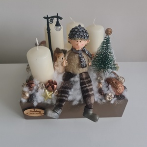 Adventi asztaldísz  - karácsony - adventi díszek - adventi koszorú - Meska.hu