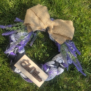 Levendulás Fonott Textilkoszorú � Édes Otthon Felirattal - otthon & életmód - dekoráció - ajtó- és ablak dekoráció - ajtódísz & kopogtató - Meska.hu