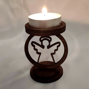 Elegáns mécsestartó, gyertyatartó fából, pácolva, egyedi mintával , Otthon & Életmód, Gyertya, illat, aroma, Gyertyatartó, Festett tárgyak, Gravírozás, pirográfia, MESKA