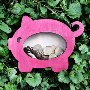 Malacpersely fából és plexiből , Otthon & Életmód, Dekoráció, Asztal és polc dekoráció, Persely, Gravírozás, pirográfia, Festett tárgyak, MESKA