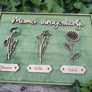 Anyák napi virágoskert, fa tábla  - otthon & életmód - dekoráció - kép & falikép - táblakép - Meska.hu