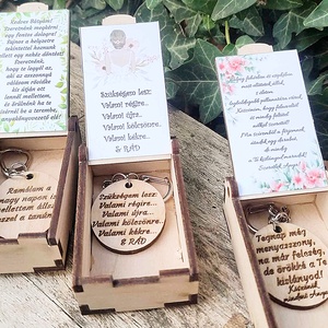 Tanú felkérő, vagy keresztszülő felkérő dobozka kulcstartóval  - esküvő - meghívó & kártya - tanú felkérő - Meska.hu