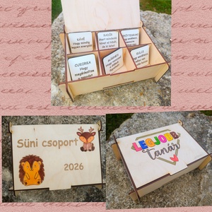 Egyedi, festett fa doboz személyre szabva, vicces doboz, túlélő doboz óvónőnek, tanítónak - otthon & életmód - dekoráció - asztal és polc dekoráció - díszdoboz - Meska.hu