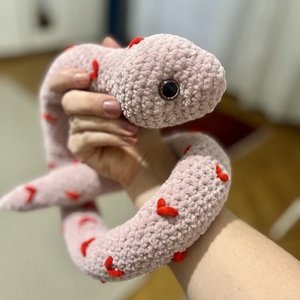 Bújós, pihe-puha horgolt kígyó  - játék & sport - plüssállat & játékfigura - más figura - Meska.hu