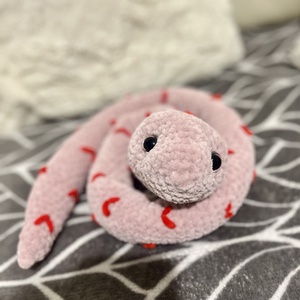 Bújós, pihe-puha horgolt kígyó  - játék & sport - plüssállat & játékfigura - más figura - Meska.hu