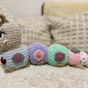 Szivárvány Szívecskés Hernyó � kézzel horgolt amigurumi - játék & sport - plüssállat & játékfigura - más figura - Meska.hu