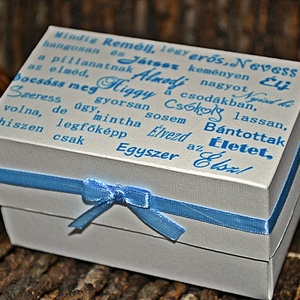 Kék pénzátadó doboz esküvőre, születésnapra -  - Meska.hu