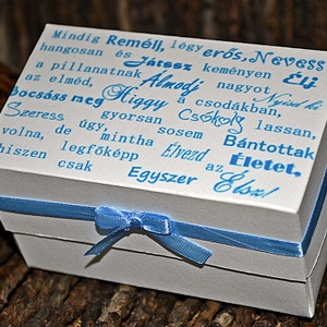 Kék pénzátadó doboz esküvőre, születésnapra -  - Meska.hu