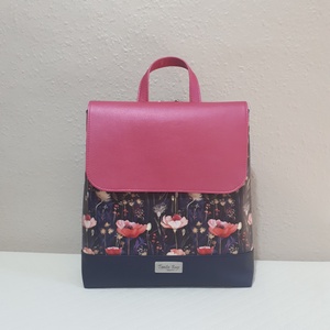 Pink pipacsos hátitáska, Táska & Tok, Hátizsák, Hátizsák, Varrás, MESKA