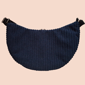 Sötétkék oldaltáska - táska & tok - kézitáska & válltáska - vállon átvethető táska - Meska.hu