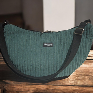 Sötétmenta oldaltáska, Táska & Tok, Kézitáska & válltáska, Vállon átvethető táska, Varrás, MESKA