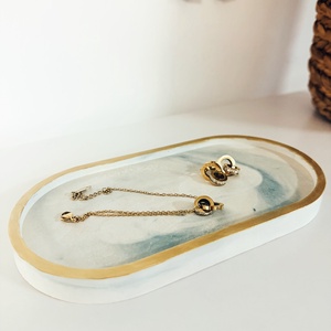 Márványos ékszertartó tálca, Ékszer, Ékszertartó, Ékszertartó tál, Gipszöntés, MESKA