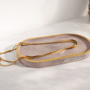 Barna-arany ékszertartó tálca, Ékszer, Ékszertartó, Ékszertartó tál, Gipszöntés, MESKA