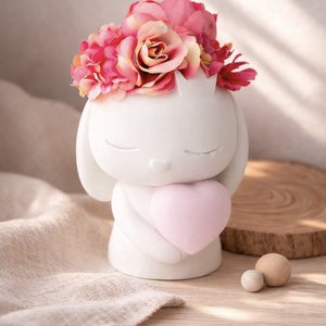 Nyuszis dekor, Ünnepi díszek, dekorációk, Húsvéti díszek és dekorációk, Húsvéti asztaldíszek, Gipszöntés, MESKA