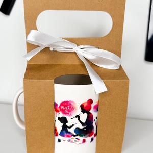 Anyák napi ajándék bögre - Festős anya-gyermek, Otthon & Életmód, Konyhafelszerelés, tálalás, Tálalás, Bögre & Csésze, Fotó, grafika, rajz, illusztráció, MESKA