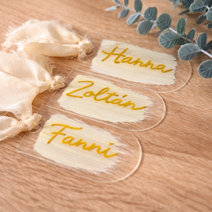 Esküvői plexi névkártya - esküvő - dekoráció - tábla & jelzés - Meska.hu