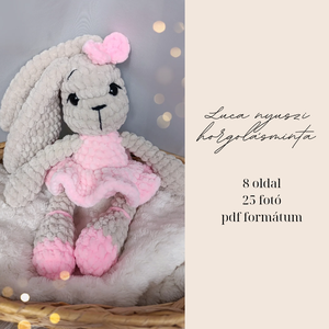 Luca plüss nyuszi horgolásminta amigurumi - diy (csináld magad) - szabásminta, útmutató - horgolási minta - Meska.hu