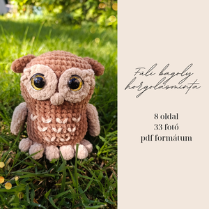 Füli plüss bagoly horgolásminta amigurumi  - diy (csináld magad) - szabásminta, útmutató - horgolási minta - Meska.hu
