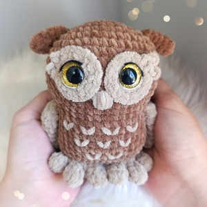 Füli plüss bagoly horgolásminta amigurumi  - diy (csináld magad) - szabásminta, útmutató - horgolási minta - Meska.hu