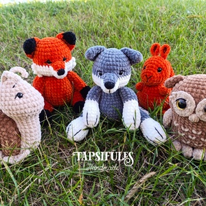 Erdei állatok plüss róka farkas csiga mókus bagoly horgolásminta amigurumi - Meska.hu