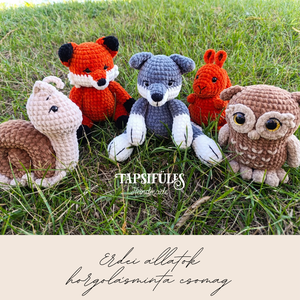 Erdei állatok plüss róka farkas csiga mókus bagoly horgolásminta amigurumi - diy (csináld magad) - szabásminta, útmutató - horgolási minta - Meska.hu