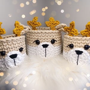 Szarvas tároló kosár horgolásminta, DIY (Csináld magad), Szabásminta, útmutató, Horgolási minta, Horgolás, MESKA