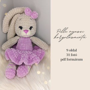 Pille plüss nyuszi horgolásminta amigurumi  - diy (csináld magad) - szabásminta, útmutató - horgolási minta - Meska.hu