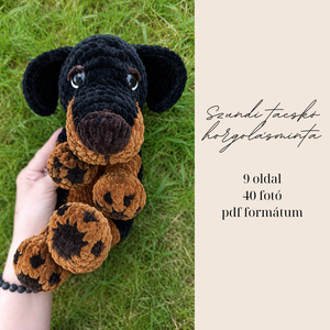 Szundi plüss tacskó horgolásminta amigurumi  - diy (csináld magad) - szabásminta, útmutató - horgolási minta - Meska.hu